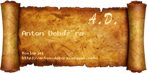 Anton Debóra névjegykártya